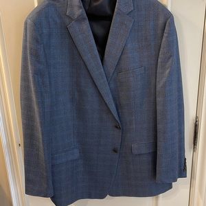 Chaps men’s wool/silk sports blazer in blue/gray size 54R